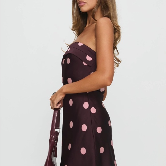 Princess Polly Phillipa Mini Dress Plum / Pink Polka Dot - Picture 4 of 12